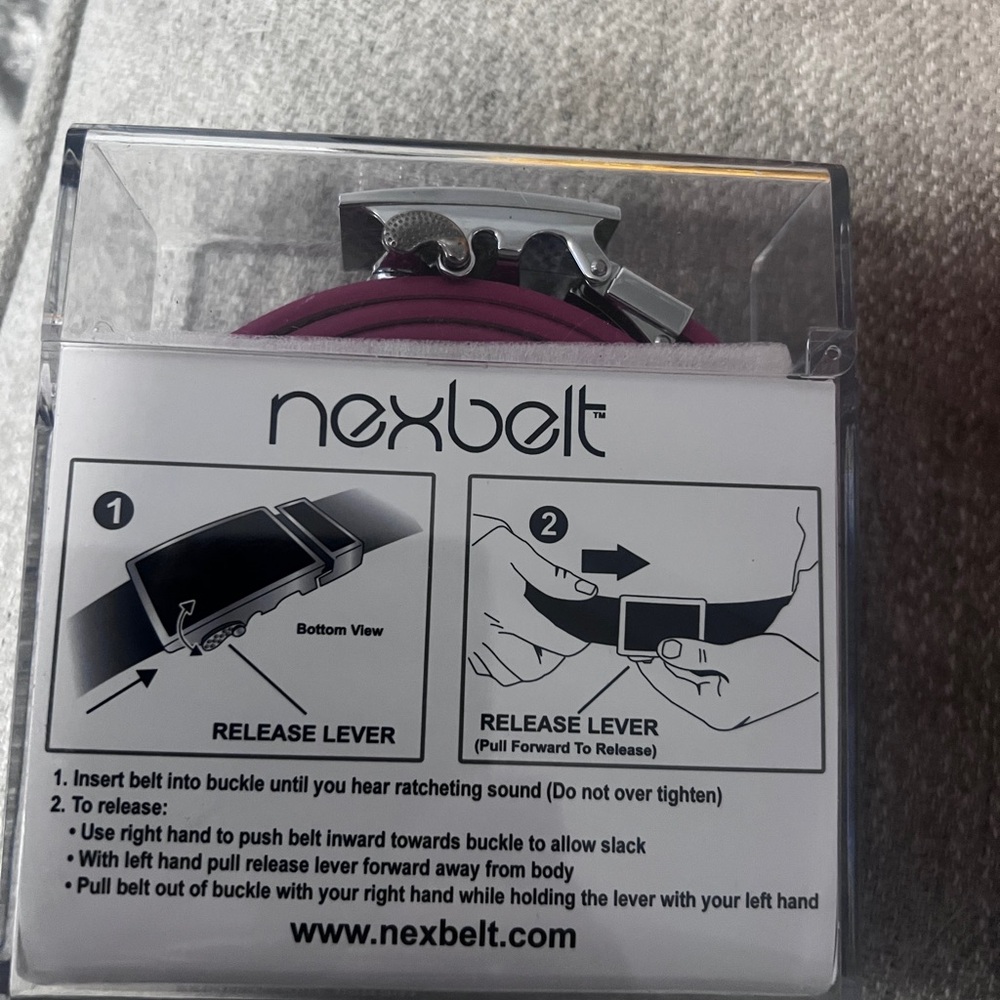 New NextBelt Pink Lizzard with Embellished Silver crystal Buckle belt - Picture 5 of 7